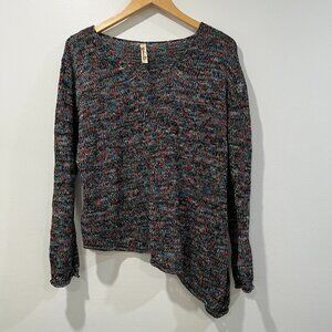 Shoreline Multi Color Asymmetrical Hem Sweater Size L/XL